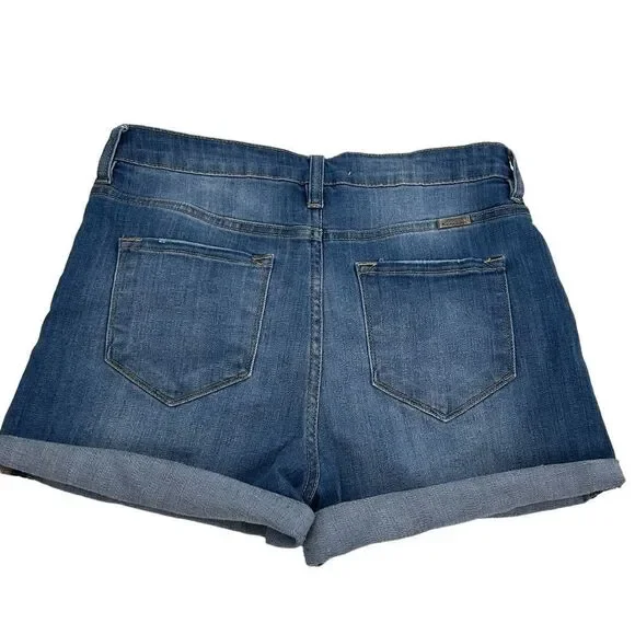 Kancan high rise hem detail jean shorts size large - Picture 4 of 7